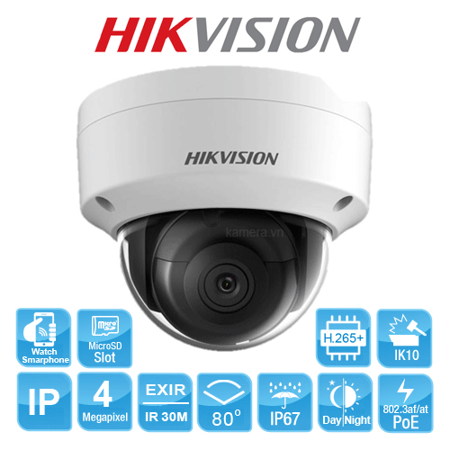 CAMERA 4 MP  IR Fixe Dôme DS-2CD2143G0-I /HIKVISION 
