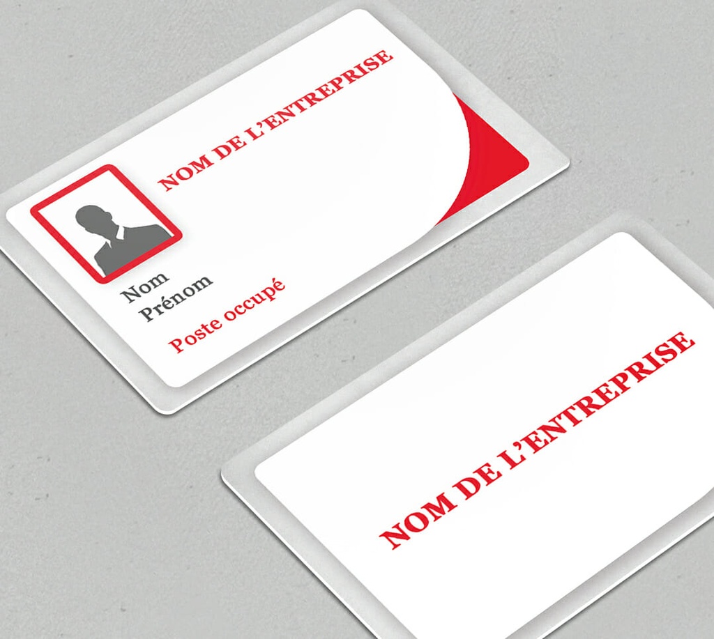 BADGE PVC VIERGE + IMPRESSION RECTO-VERSO