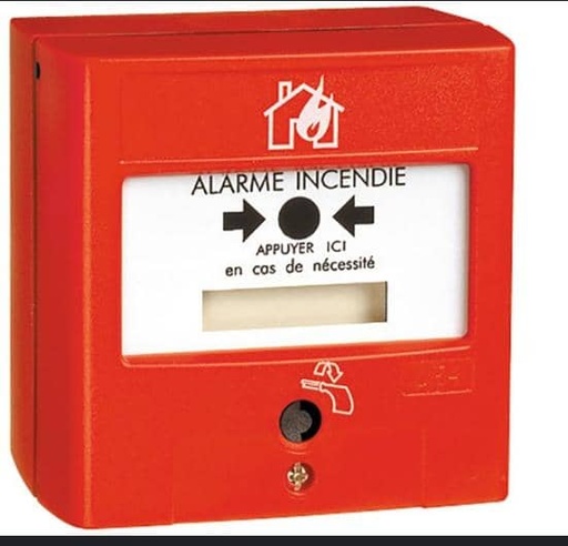 [SSI034] DECLENCHEUR MANUEL REARMABLE IP40 IK07  - Rouge - Adressable /URA